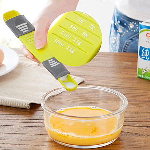 Measuring spoon adjustable measuring gram spoon kitchen tools milk powder quantitative spoon baking scale meter double-headed scale spoon