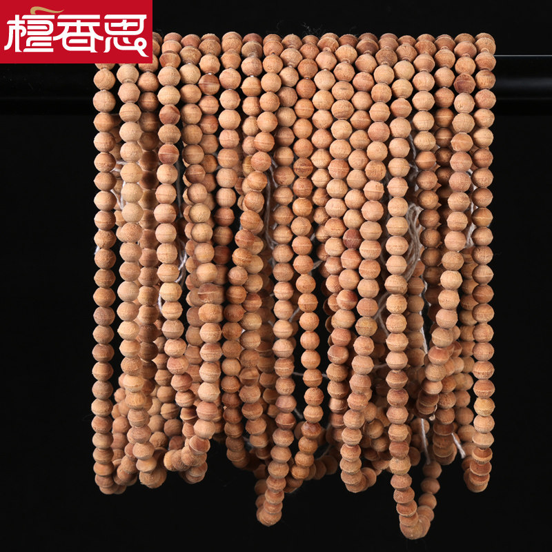 India Mysore Laoshan sandalwood 6mm8mm108 Buddha beads hand string ovule processing semi-finished log material DIY