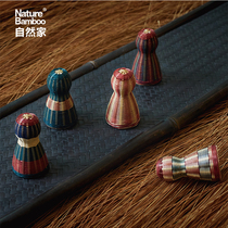 Natural Home Porcelain Tire Bamboo Woven Bamboo Thread Buckle Porcelain Fine Choreography Small People Artwork Swing Pieces Creative Novelty Delivery Gifts