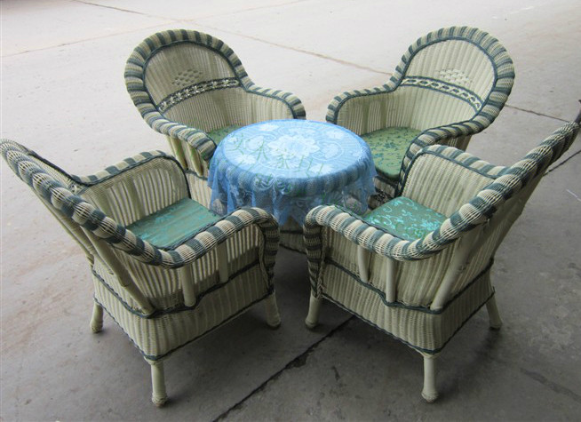 5 pieces of rattan chair table tea building bunking-room rattan sofa table and chairs balcony living room rattan sofa kit table and chairs * special price