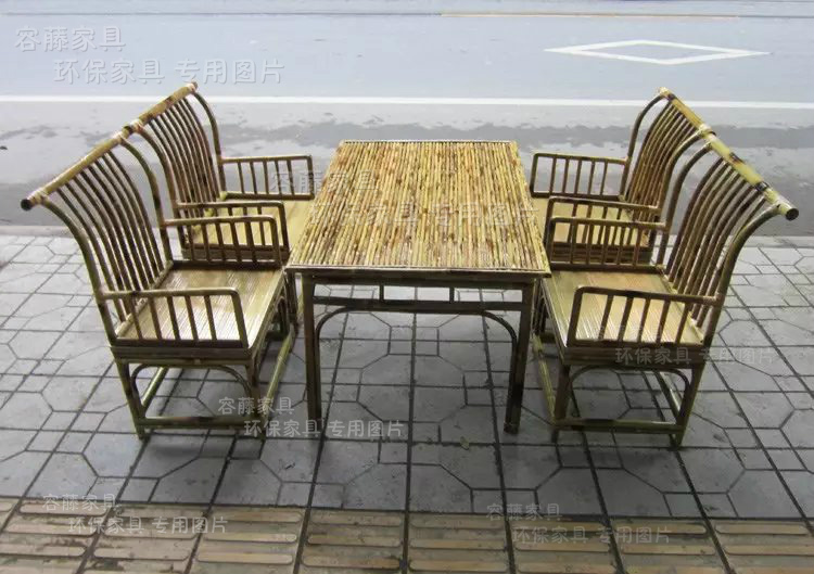 Toàn bộ bộ bàn ghế tre nhà hàng khách sạn retro Bàn ghế Taishi đơn sofa đôi phòng trà bàn cà phê bàn ​​ghế ghế sofa hiện đại