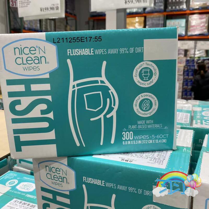 Costco USA imports Nice n Clean wet toilet paper 60 cramps with portable wet wipes