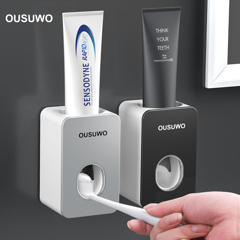 Fully automatic toothpaste squeezer Wall-mounted punch-free toothpaste toothbrush rack toothpaste rack lazy squeeze artifact