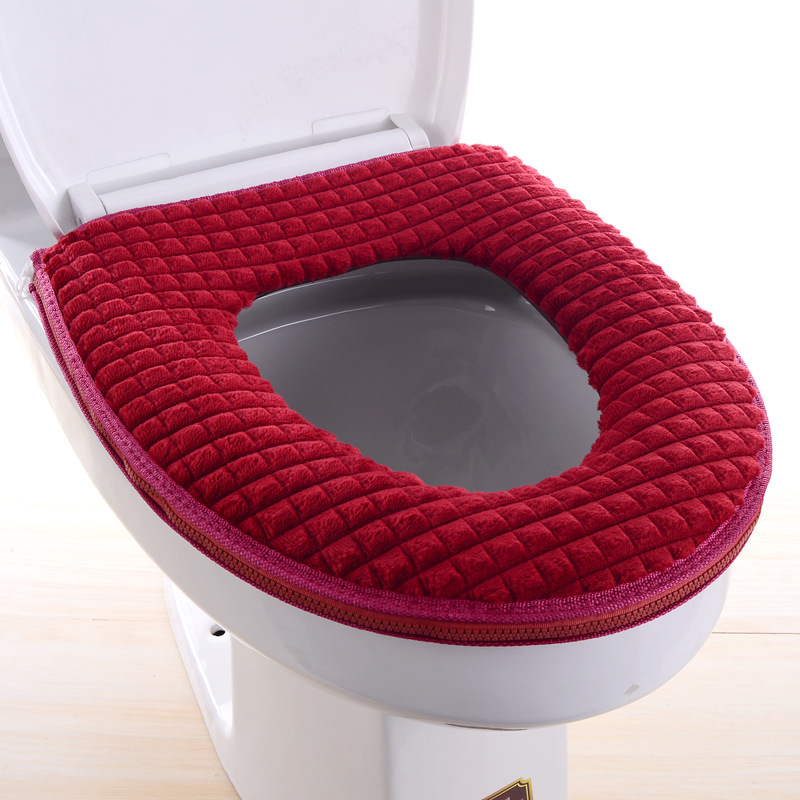 Toilet seat cushion four seasons diamond velvet zipper toilet cushion thickened soft toilet cover U-shaped comfortable toilet