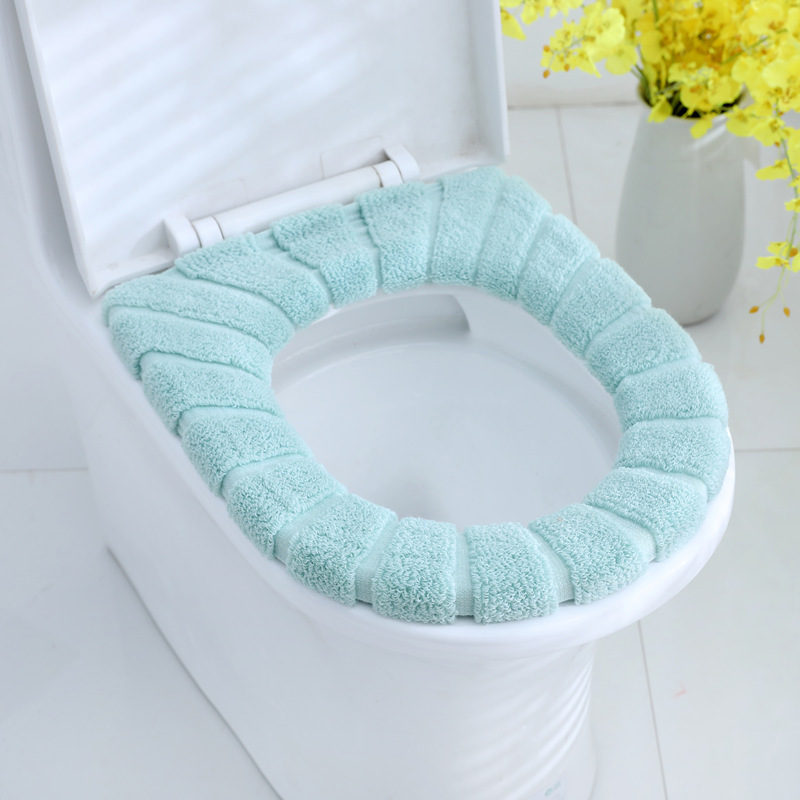 Nordic Style Thickened Toilet Cushion Autumn Winter O Type Knit Universal Toilet Multicolored Pro Toilet Toilet Cushion Sitting Potty