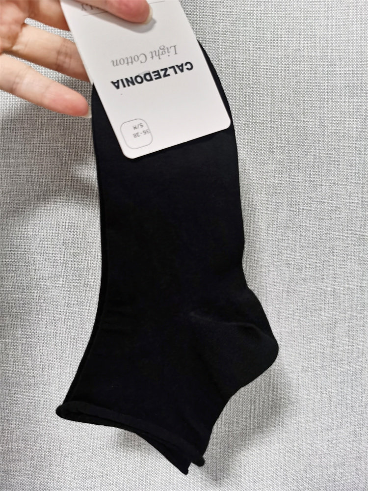 (Spot)Calzedonia women's solid color soft and comfortable cotton socks sweat-absorbing wild sports socks