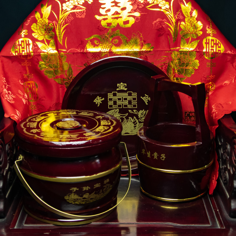 Wedding Celebration Descendants Barrel Wooden Toilet Ancient Classical Customs Wedding Items Wedding Items Wedding Props Early Birth Your Children And Grandchildren Barrel