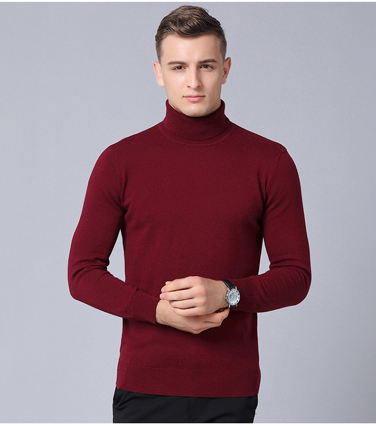 Mùa thu và mùa đông 100% tinh khiết áo len cashmere cao cổ nam áo len dày cỡ lớn áo len rộng tay áo len áo sơ mi nam gucci