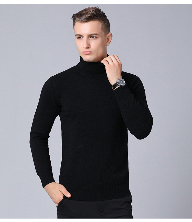 Mùa thu và mùa đông 100% tinh khiết áo len cashmere cao cổ nam áo len dày cỡ lớn áo len rộng tay áo len áo sơ mi nam gucci
