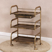 Beauty and hair cart Three-layer beauty salon cart with drawer Nail shelf Glass tool cart