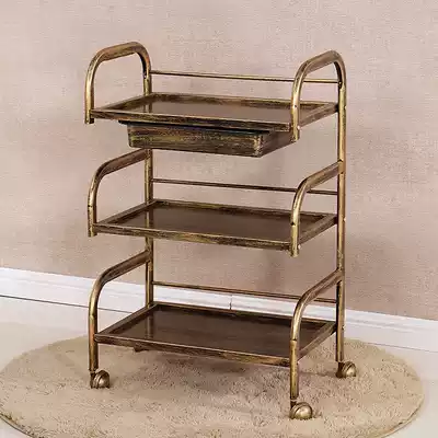 Beauty salon trolley three-layer with drawer beauty salon trolley nail rack glass tool cart