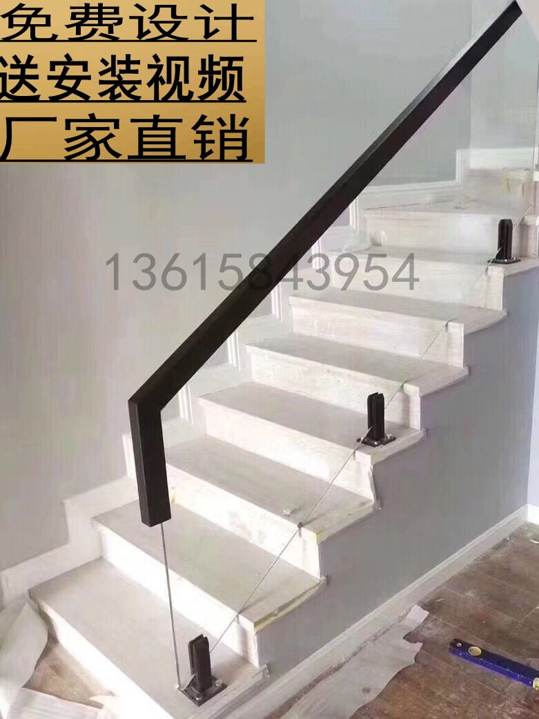 Glass Stairway Armrest Loft Duplex Stairway Nordic Style Modern Minima Light Extravagant Railing Mislayer Villa Carers