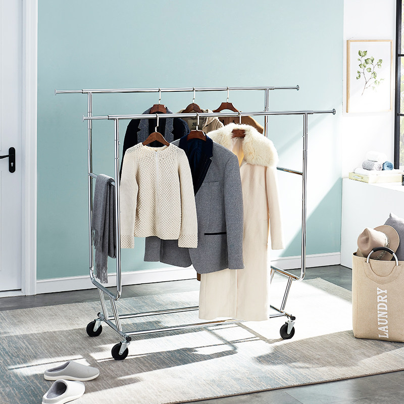 Clothing store display stand floor-to-ceiling special clothes rack men and women children's clothing store shelf clothes rack hanging clothes pole stall