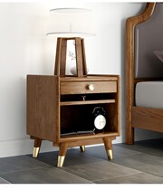 Nordic Log Workshops Willstyle Light Lavish North American Oak Minimis Atmosphere Nordic Wind Bed Head Cabinet Side Cabinet