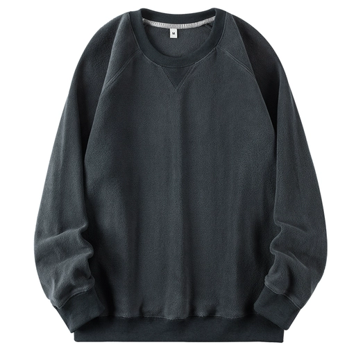 Ретро двусторонная бархатная зимняя цветная флисовая толстовка подходит для мужчин и женщин, в американском стиле