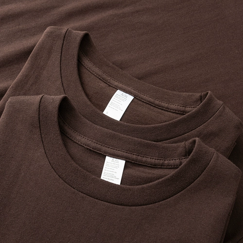 Хлопковая летняя шоколадная футболка с коротким рукавом, базовая рубашка, свободный крой