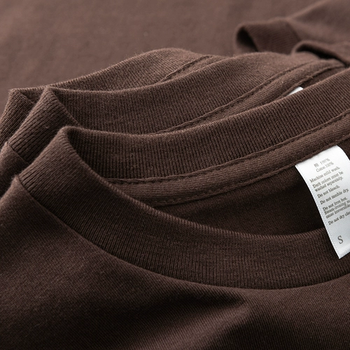 Хлопковая летняя шоколадная футболка с коротким рукавом, базовая рубашка, свободный крой