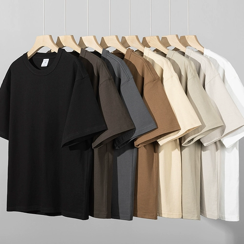 Ретро хлопковая однотонная футболка, в американском стиле, оверсайз