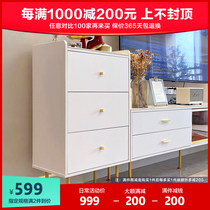 Minimalist modern side cabinet Three-bucket cabinet containing cabinet bedroom cabinet leaning against wall locker Nordic drawer cabinet containing cabinet