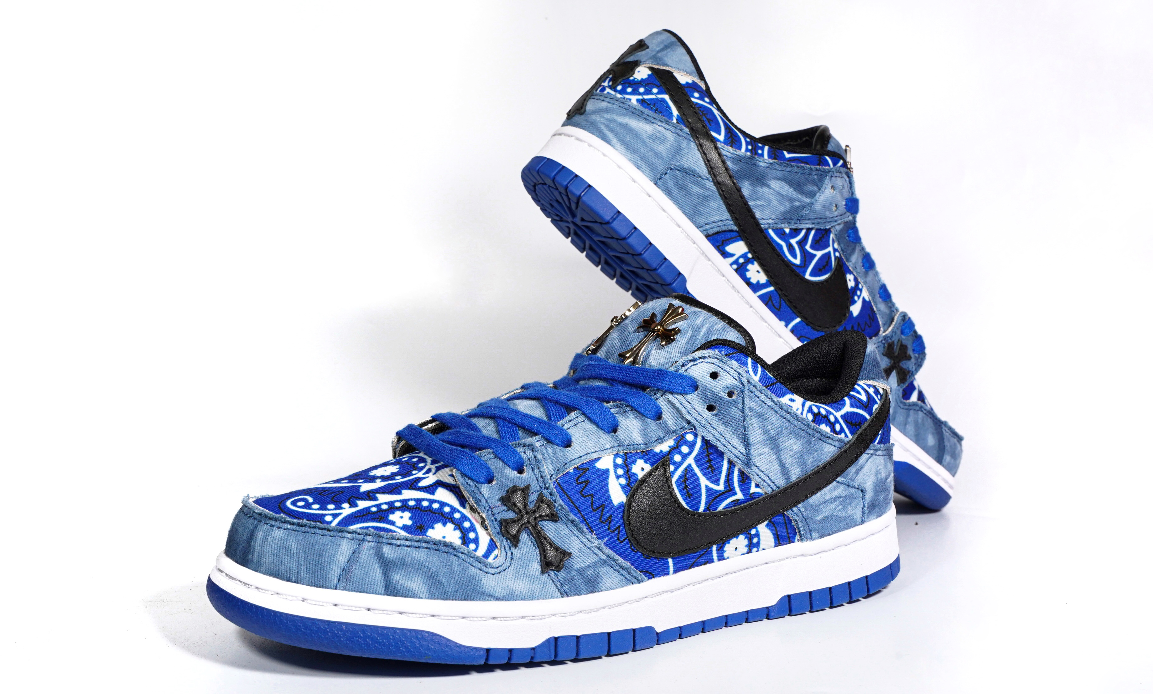 HZP man produced sneakers custom cashew flower denim trend cross Gothic style DIY service