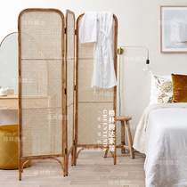 Green Tengda Japanese screen partition Japanese simple ins decorative screen Homestay inn folding rattan art porch