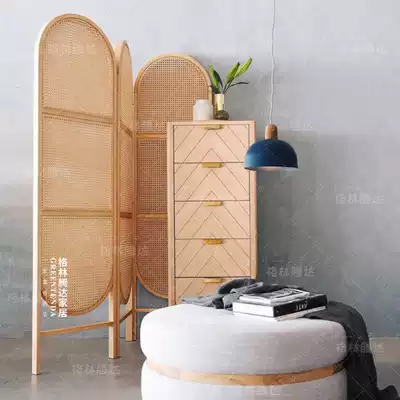 Greentenda Vine living room screen partition Nordic Japanese screen Homestay inn folding Vine porch screen creativity