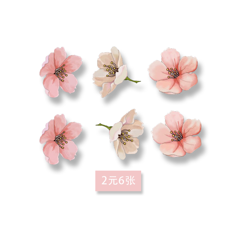 Net Red Tattoo Sticker Wind Hand Disposable Waterproof Female Durable Minimalist Collarbone Sexy Cherry Blossom Color Stickers