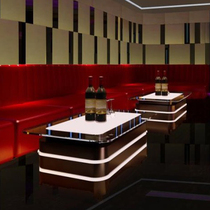 Spot ktv coffee table special square led light-emitting club bar table stainless steel box deck tempered glass table