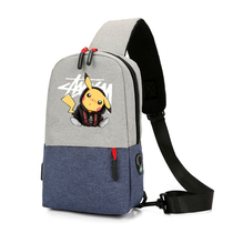 Canvas Chest Bag Men Fashion Ins Tide Cards Single Shoulder Bag Students Skew Satchel Purse 10 Inch IPAD Tablet Small Backpack