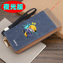 2022 new wallet Male long style Zipper Young Students Large Capacity Zipped Zero Wallet Card Bag Mobile Phone Integrated Bag