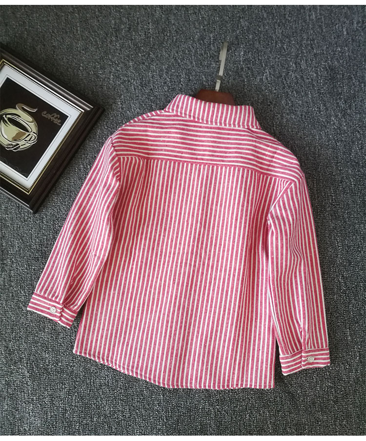 Mùa thu đông cô gái sọc cộng với áo nhung trẻ em tay dài cotton hoạt hình in áo sơ mi ấm áp chạm đáy ao so mi tre em dep