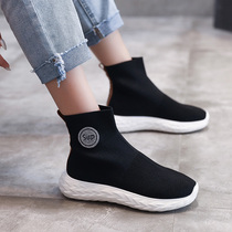 Stretch socks shoes womens 2022 autumn new Korean version ulzzang all-match casual student high-top sneakers trend