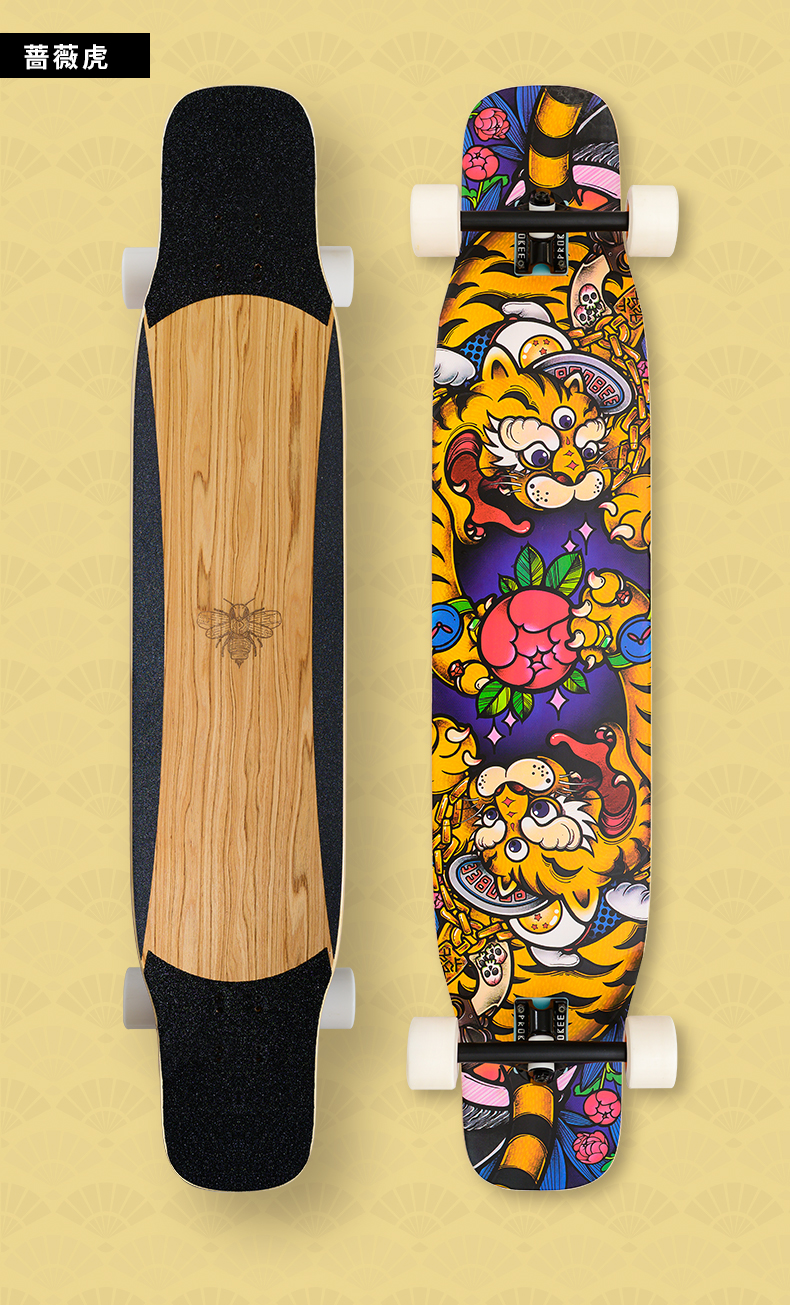 PROBEE longboard nàng tiên cá / hổ hồng DANCING đàn ông và phụ nữ mới bắt đầu ván trượt ván đường phố - Trượt băng / Trượt / Thể thao mạo hiểm nón xe đạp thể thao