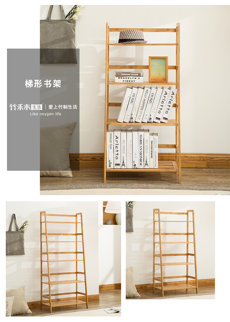 Giá sách đơn giản kệ tre đơn giản hiện đại nhiều tầng tầng ký túc xá trẻ em lưu trữ giá lưu trữ tủ sách sinh viên - Kệ giá để sách