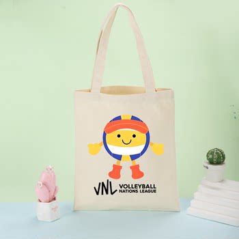 2026 world men's and women's volleyball league mascot v bao games canvas bag student handbag commemorative bag