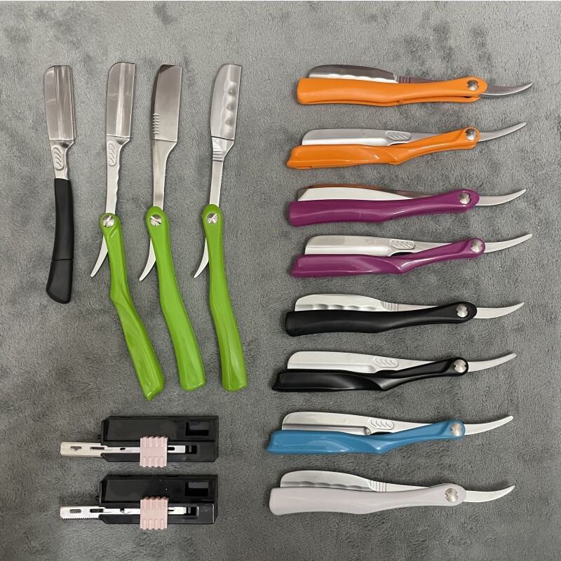 Manual Razor Hairdressing Blade Grid Safety Anti-Scratch Blade Beginner Shaving Razor Holder Hairdressing Razor Blade