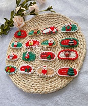 Muxi handmade handmade crocheted finished products Christmas ornaments DIY woolen braided hairpins hairbands hairbands