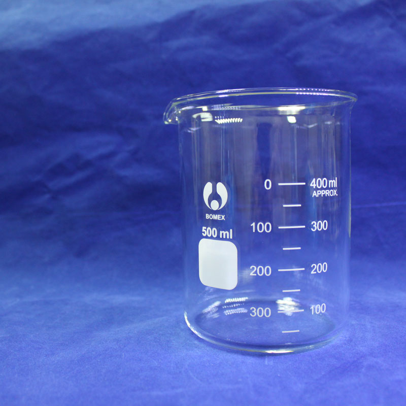 玻璃烧杯500ml低型烧杯400ml实验室量杯北玻博美BOMEX 耐高温北京