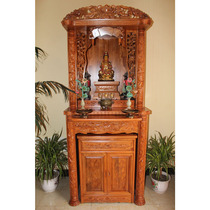 Shrine household solid wood Buddha table for table for table camphor wood solid wood with door cabinet Custom Buddha hall Buddha cabinet