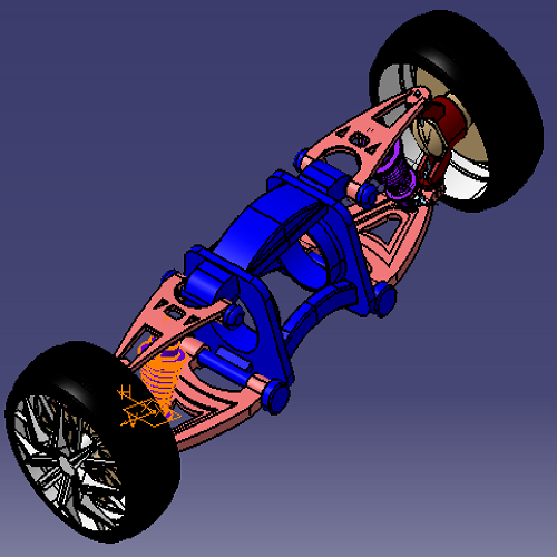 Автомобильная независимая подвеска Catia с двойным поперечным рычагом A-образный поворотный рычаг автомобиля с независимой подвеской Catia с эталонной трехмерной геометрической моделью 3D