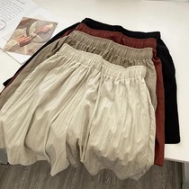 Умытые хлопчатобумажные тонкие шорты-брюки летняя высокая талия дисплей с короткими штангальными брюками