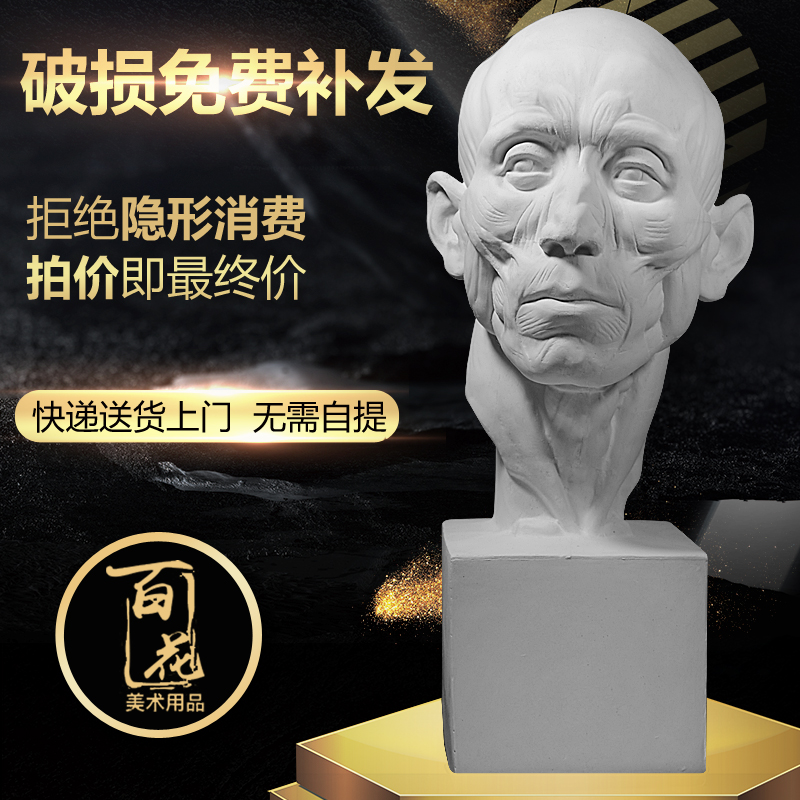 Farmer Muscle Fishermen Anatomy Gypsum Art Sketch Teaching Gear Still Life Painting Sketch Plaster Head Sculpture