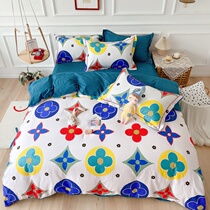 ins Wind cotton four-piece set 100 cotton children cartoon dormitory sheets three-piece set quilt cover boy bedding