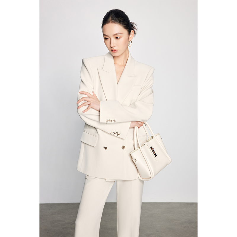 High-End Loose-Fitting Off-White Suit Set for Women 2026 New Light-Colored Women's Professional Business Formal Wear