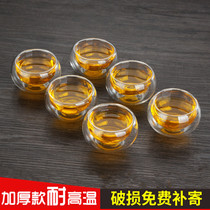 Heat-resistant transparent high boron double glass cup Kung fu tea cup Tea cup Tea cup insulation hot and hot-hot cup