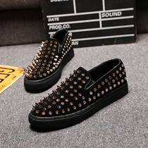 Hong Kong Tide 2021 new spiritual young man riveting shoes shoes young Pillefort mens shoes