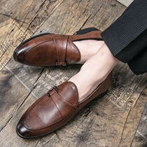 Hong Kong small shoes men dress classic hairstyle tide shoes spirit young lad bean bean shoes tip scalp shoes