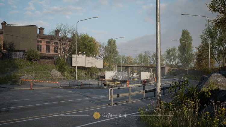 Highway - Environment 自然写实场景高速公路施工现场铁路牌工地建筑素材