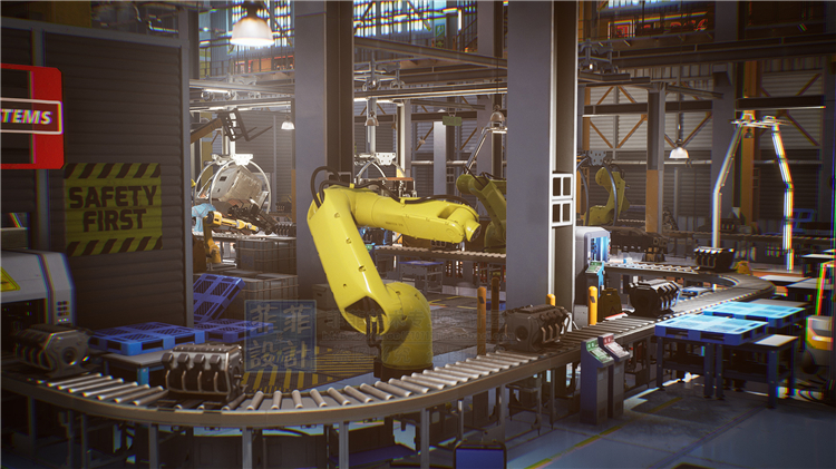UE4 虚幻4 大型汽车工厂重型卡车生产线办公区车间工业场景3D_d38bffc0.jpg