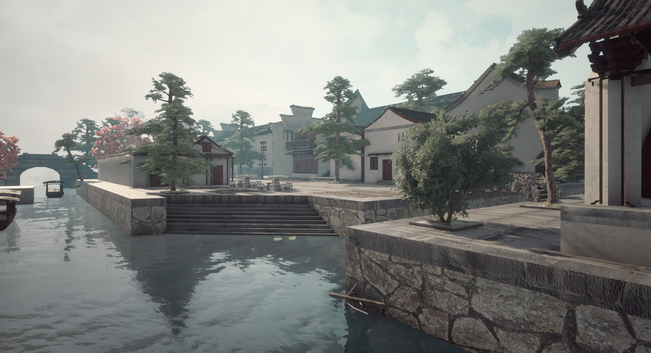UE4虚幻4 中国风仙侠武侠江南小镇水乡建筑小河环境场景-淘宝网_3b69b0a0.png